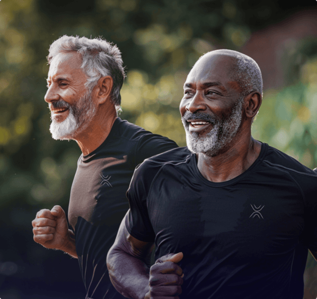 Two men jogging