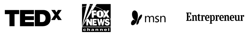 TEDx, Fox News, MSN and Entrepreneur logos